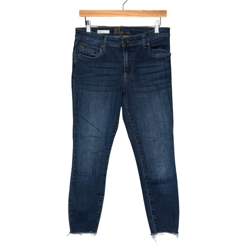 Kut from the Kloth jeans Carlo cropped skinny raw hem size 6